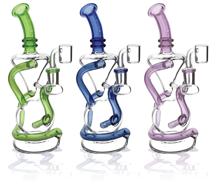 Pulsar Vortex Recycler Oil Rig - 9" / 14mm F / Colors Vary - Headshop.com