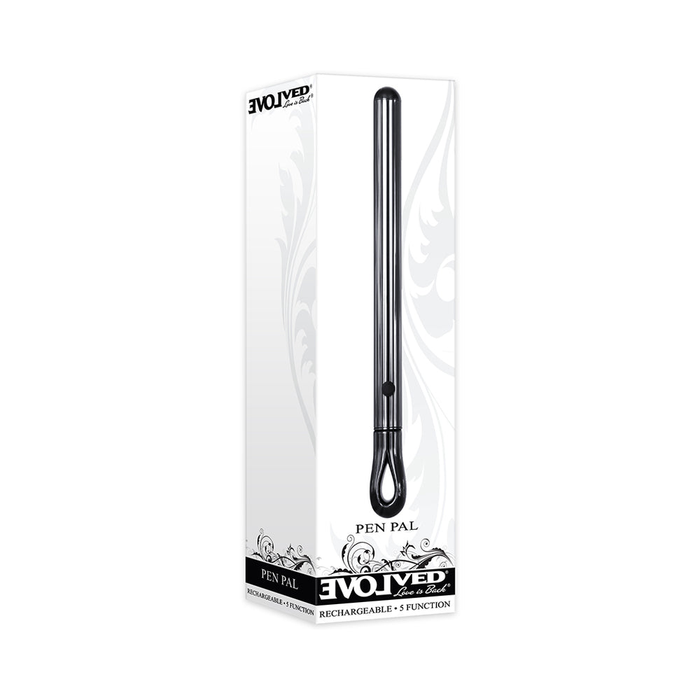 Evolved Pen Pal Rechargeable Metal Pen Vibrator Chrome - Headshop.com
