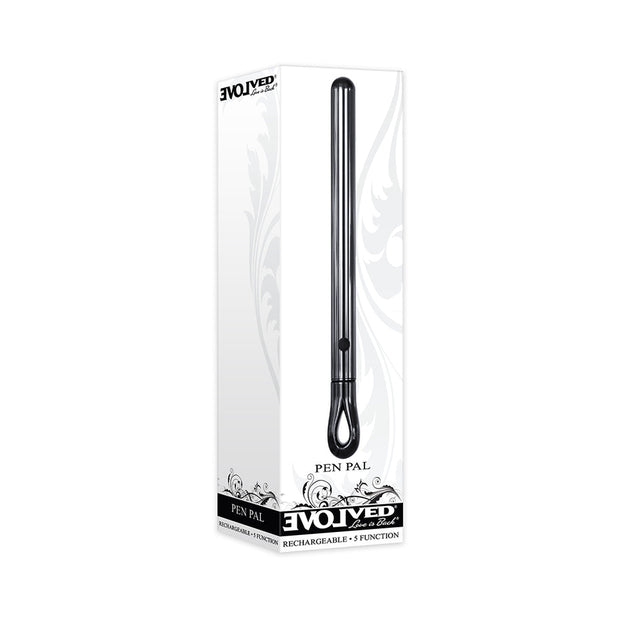 Evolved Pen Pal Rechargeable Metal Pen Vibrator Chrome - Headshop.com