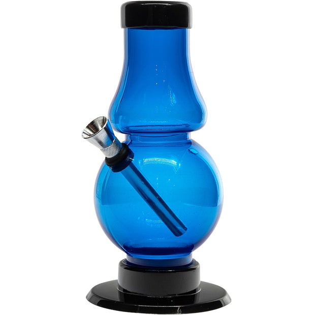 JM Enterprises  6-9" Acrylic Straight Tube Bubble Flare Bong - Multiple Colors