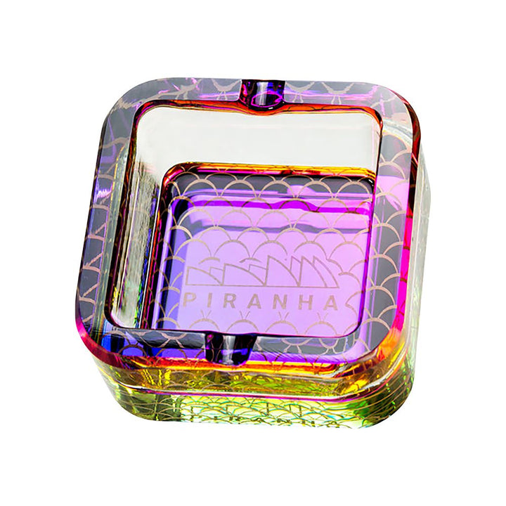 Piranha Scales Cube Glass Ashtray | 2.8" - Headshop.com