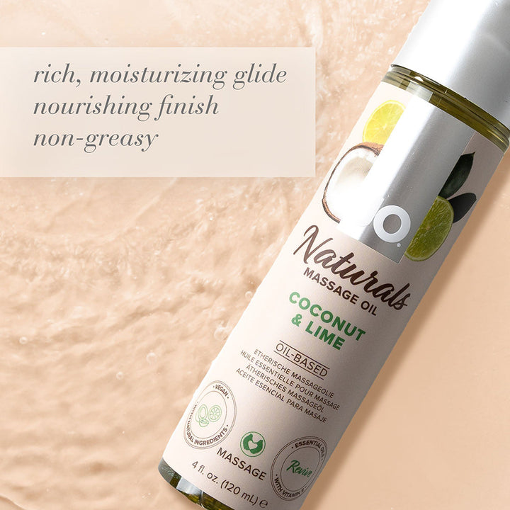 JO Naturals Massage Oil Coconut & Lime 4 oz. - Headshop.com