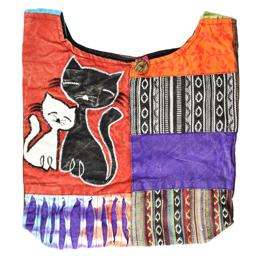 ThreadHeads Kitten Couple Patchwork Sling Bag - Headshop.com