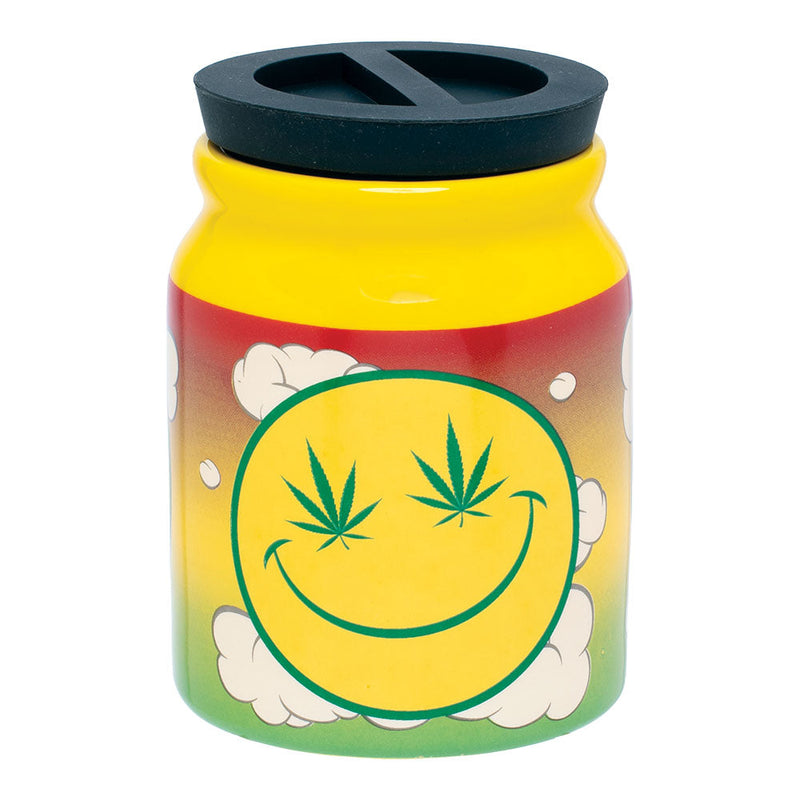 Fujima Happy Hemp Ceramic Stash Jar | 4.5" - Headshop.com
