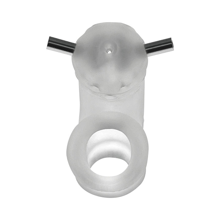 OxBalls Airlock Electro Air-Lite Vented Chastity Clear Ice - Headshop.com