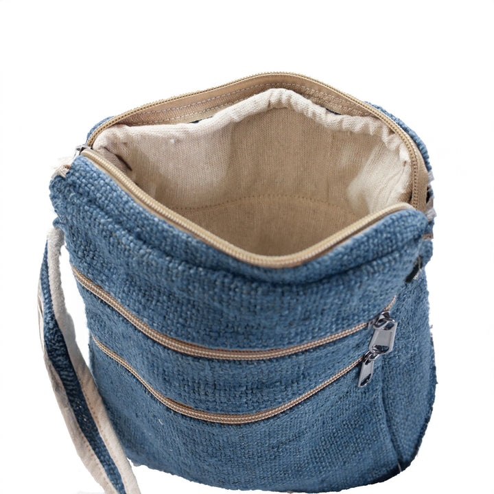 Core Hemp Multi Pocket Crossbody Purse - Himal Blue - Headshop.com