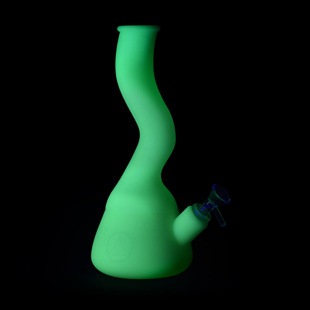 Ritual - 10'' Wavy Silicone Beaker - UV Titanium White - Headshop.com