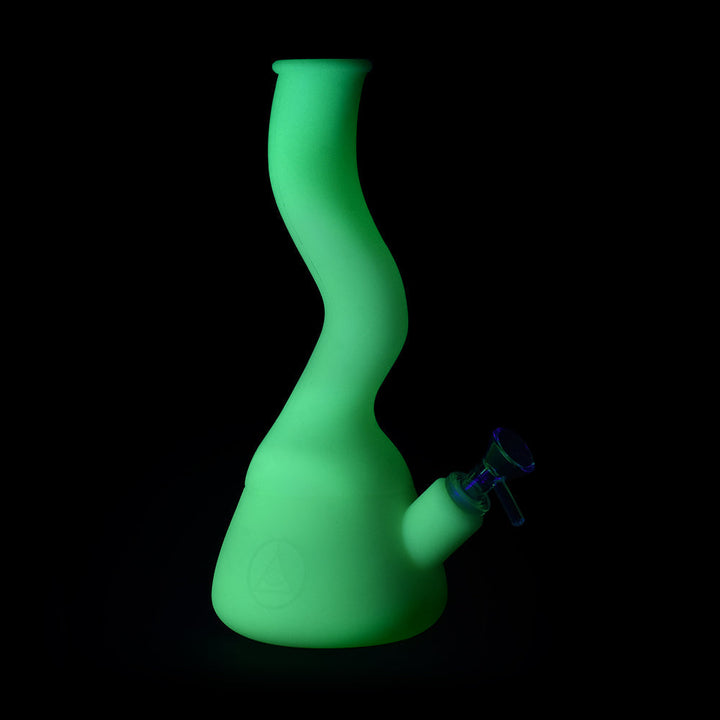 Ritual - 10'' Wavy Silicone Beaker - UV Titanium White - Headshop.com