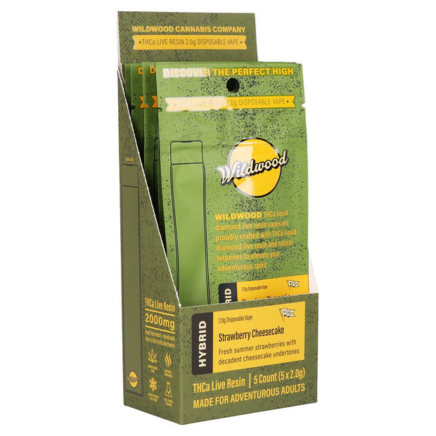Wildwood Dispensary Grade Live Resin THCA Disposable | 2g | 5ct Displa Headshop.com Wildwood Dispensary Grade Live Resin THCA Disposable | 2g | 5ct Displa Headshop.com