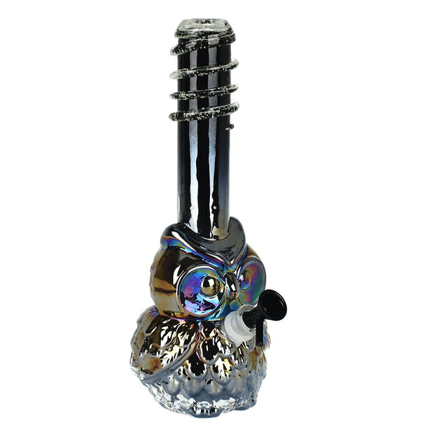 Iridescent Owl Soft Glass Water Pipe - 12" / 14mm F - Headshop.com