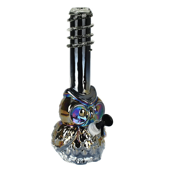 Iridescent Owl Soft Glass Water Pipe - 12" / 14mm F - Headshop.com