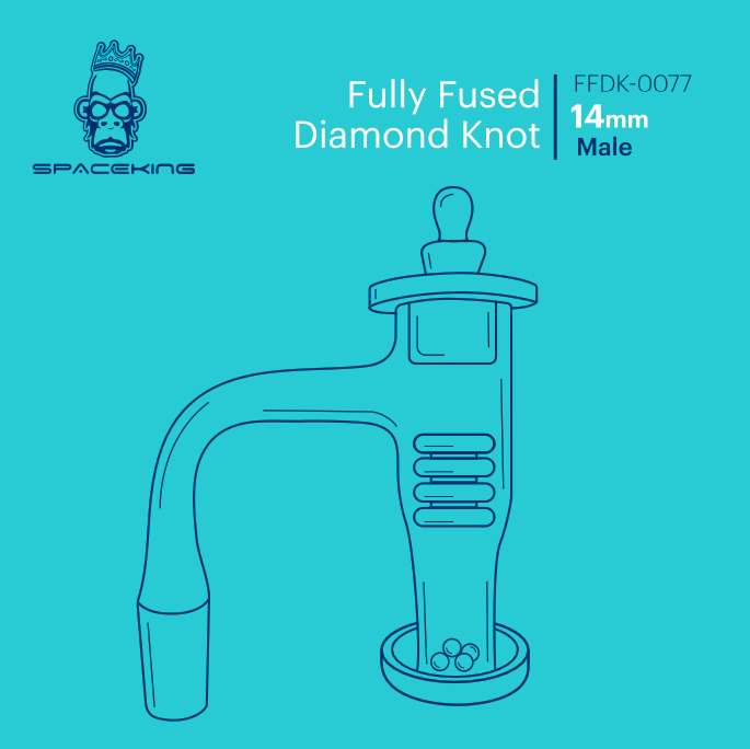 Space King Fully Fused Diamond Knot Banger Kit (Teal) - Headshop.com