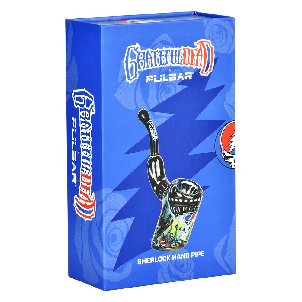 Grateful Dead x Pulsar Inside Print Bent Sherlock Pipe | 4" - Headshop.com