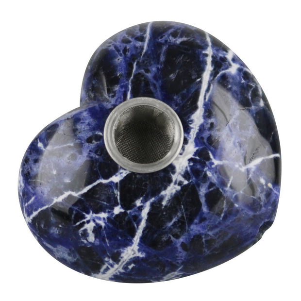 Gemstone Hand Pipe | Sodalite Heart - Headshop.com