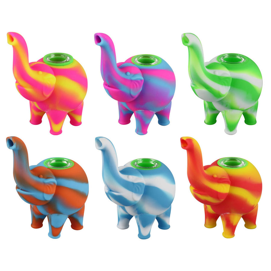 Elephant Silicone Bubbler - 4.5" / Colors Vary - Headshop.com