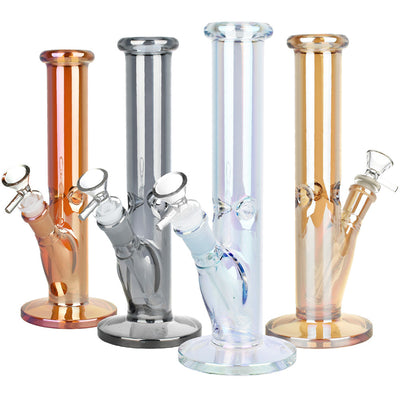 Infinite Splendor Glass Straight Tube Water Pipe - 9.75" / 14mm F / Colors Vary - Headshop.com
