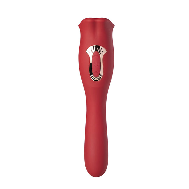 Honey Play Box Eva Sucking Mouth Tongue Clit Stimulator and G-spot Vibrator Red - Headshop.com