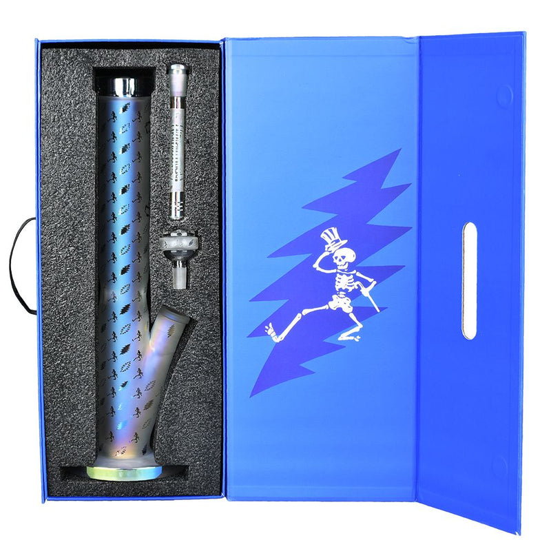 Grateful Dead x Pulsar Bolts And Skellies Straight Tube Water Pipe-15.5"/14mm F - Headshop.com