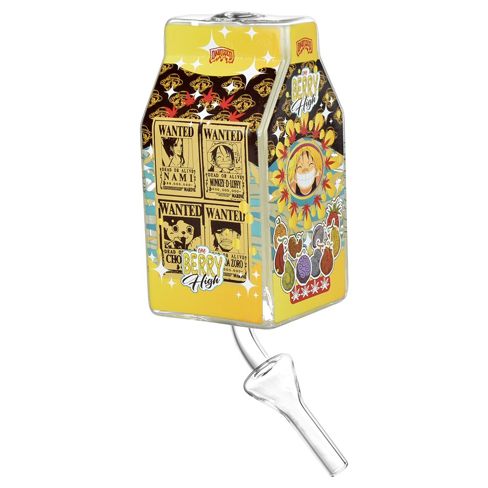Dabtized Juice Carton Bubbler Dab Straw & Dry Herb Pipe - 7" / 10mm F / Assorted Designs - Headshop.com