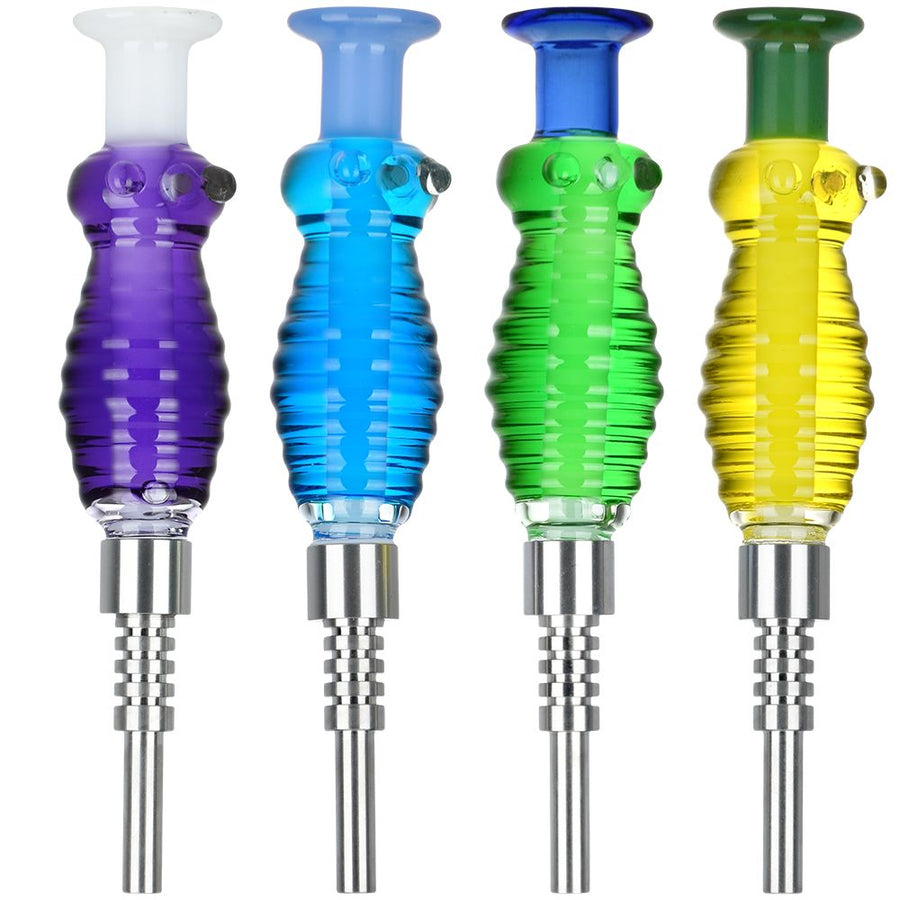 Phunky Phresh Glycerin Glass Dab Straw - Titanium Tip / 6.5" / 4ct - Headshop.com