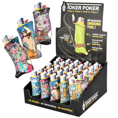 25PC DISP - Pulsar Design Series Toker Poker Lighter Sleeve - Asst - Headshop.com