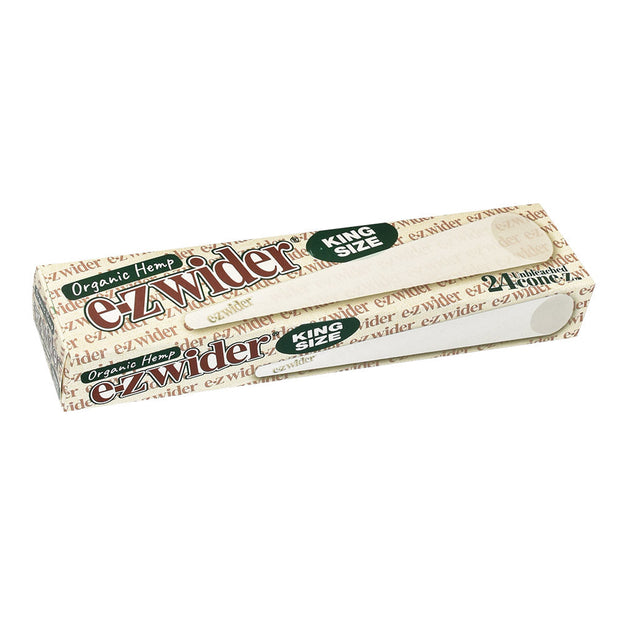 E-Z Wider Organic Hemp Unbleached Cones - 12PC DISP - Headshop.com