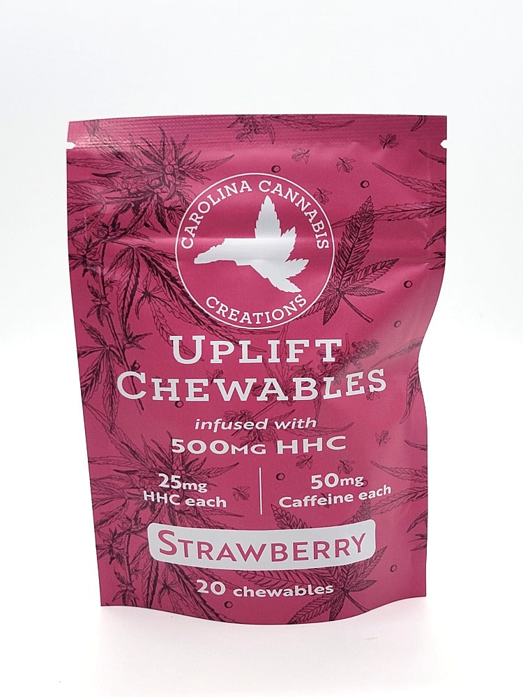Uplift Chewables | HHC+Caffeine | Strawberry 20ct bag - Headshop.com