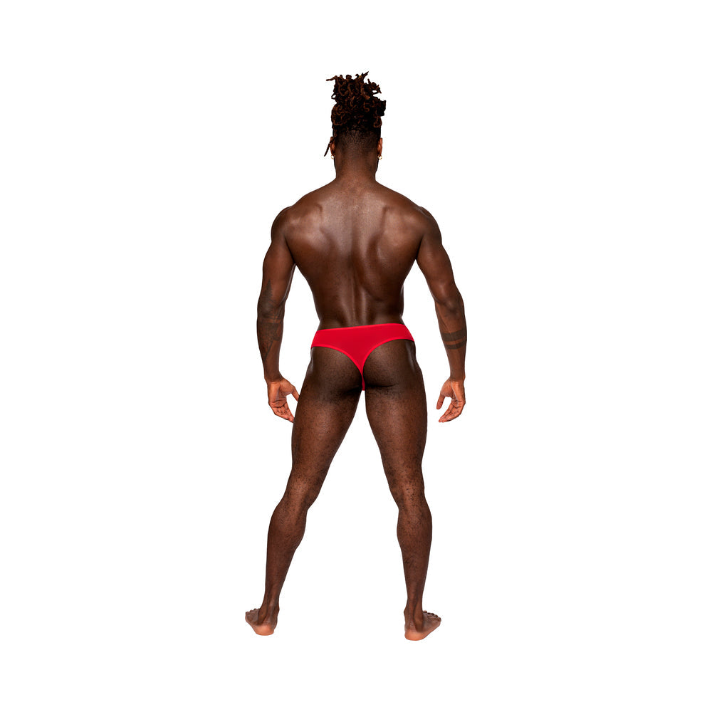 Male Power Sassy Lace Open Ring Thong Red L/XL - Headshop.com