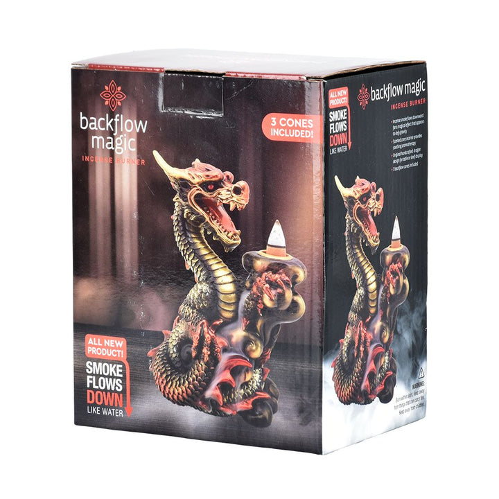Copper Dragon Backflow Cone Incense Burner - 6"