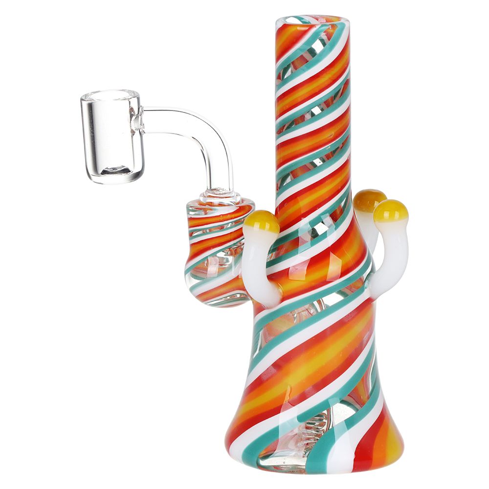 Pulsar Shroom Vision Wig Wag Glass Dab Rig - 5.75" / 14mm F / Colors Vary - Headshop.com