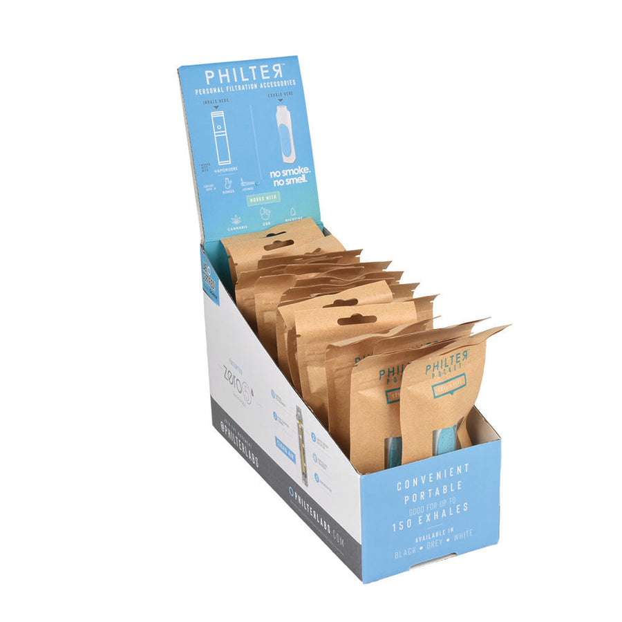 18pc Display - Philter Labs Pocket Personal Air Filter - 3.5" - Headshop.com
