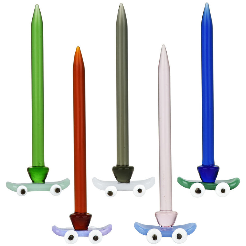 5PC SET - Skateboard Glass Dab Tool - 4" / Assorted Colors - Headshop.com