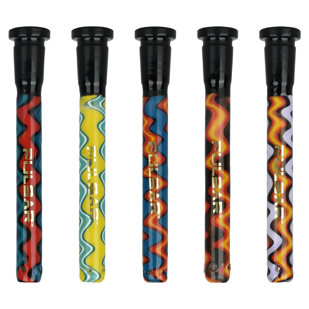 Pulsar Wiggle Wave Downstem | 14mm | Asst Colors | 5pc Set - Headshop.com