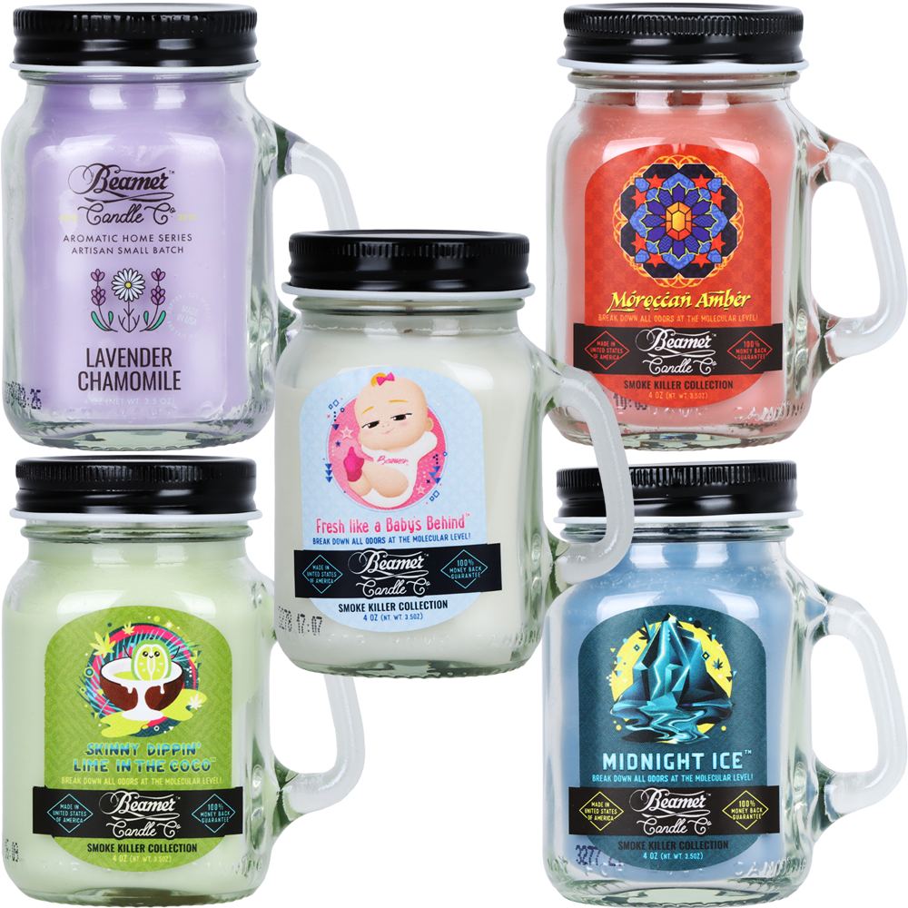 Beamer Candle Co. Smoke Killer Collection Mini Mason Jar Candle | 4oz - Headshop.com