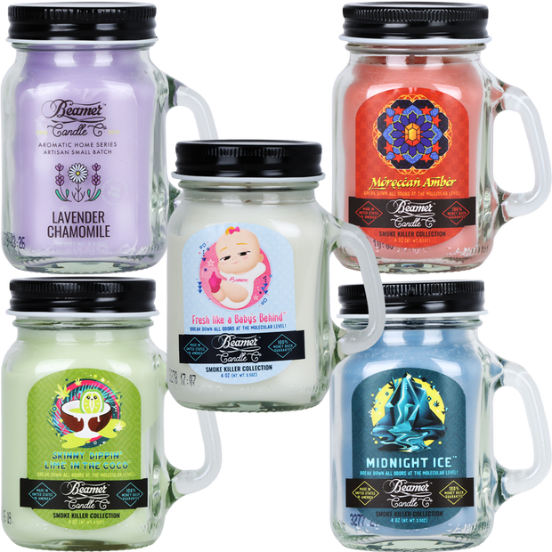 Beamer Candle Co. Smoke Killer Collection Mini Mason Jar Candle | 4oz - Headshop.com