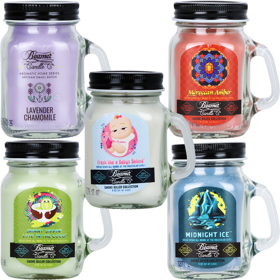 Beamer Candle Co. Smoke Killer Collection Mini Mason Jar Candle | 4oz - Headshop.com