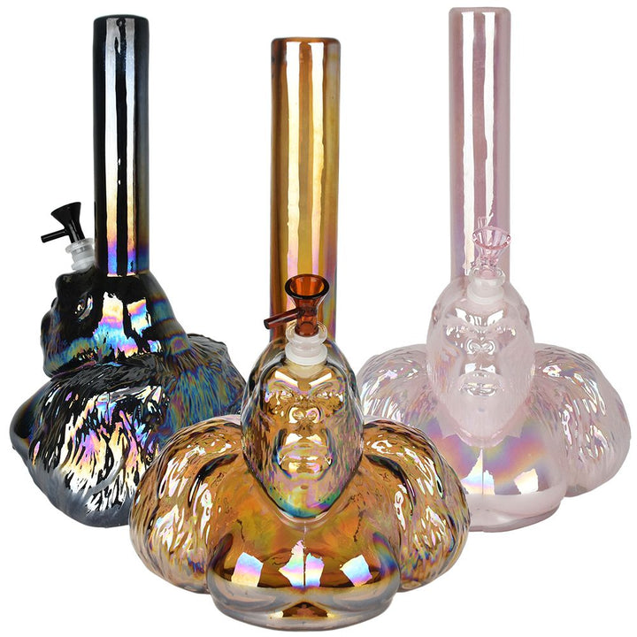 Iridescent Gorilla Soft Glass Water Pipe - 14" - Headshop.com