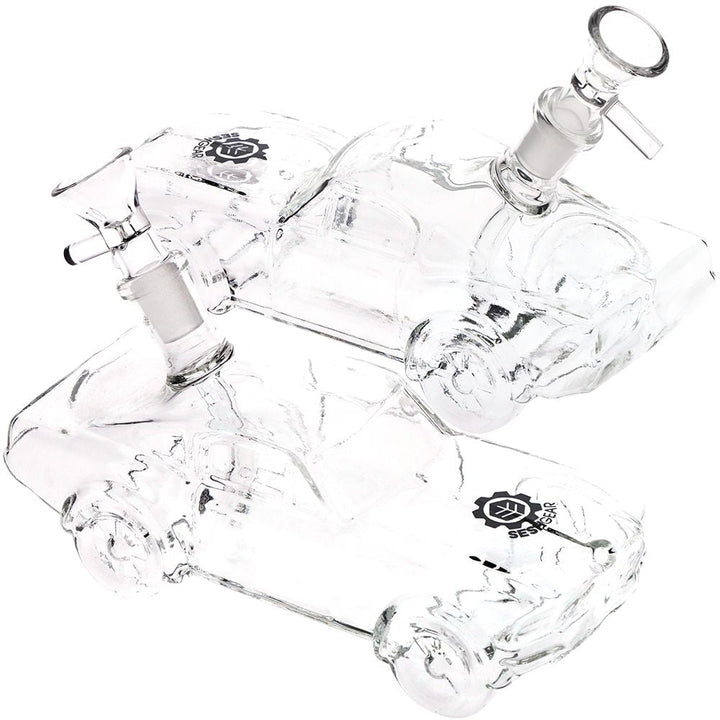2CT BUNDLE - SeshGear Clear Car Glass Water Pipe - 6.75" / 14mm F
