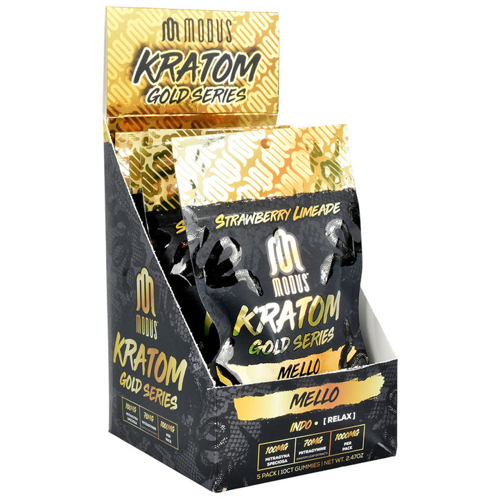 Modus Gold Series Kratom Gummies | 1000mg | 10pk | 5pc Display - Headshop.com