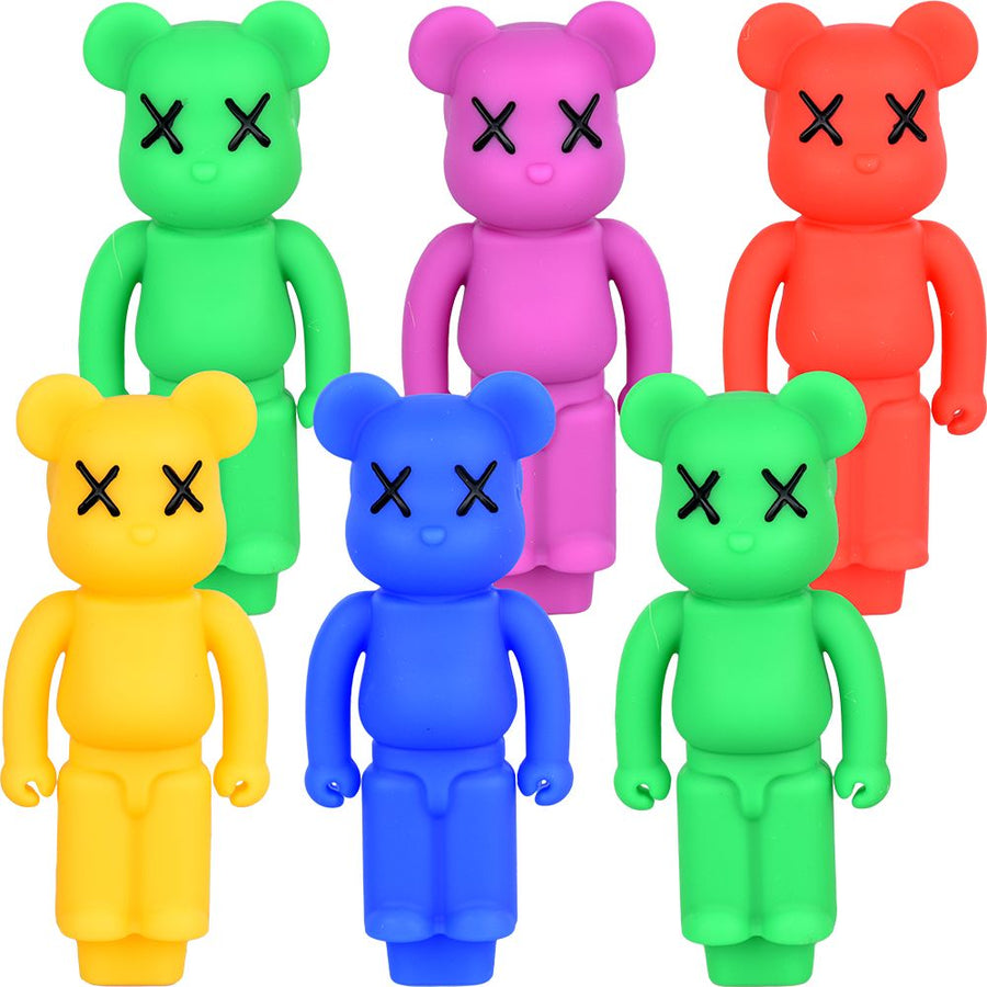 Bear Silicone Hand Pipe - 4.5"/ 6 ct - Headshop.com