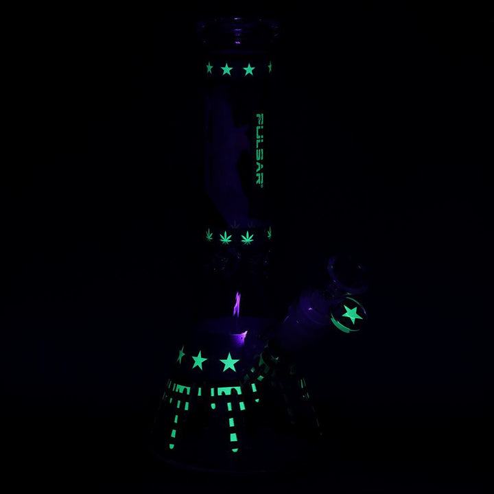 Pulsar Uncle Eagle Sam Beaker Glass Water Pipe - 9.75" / 14mm F