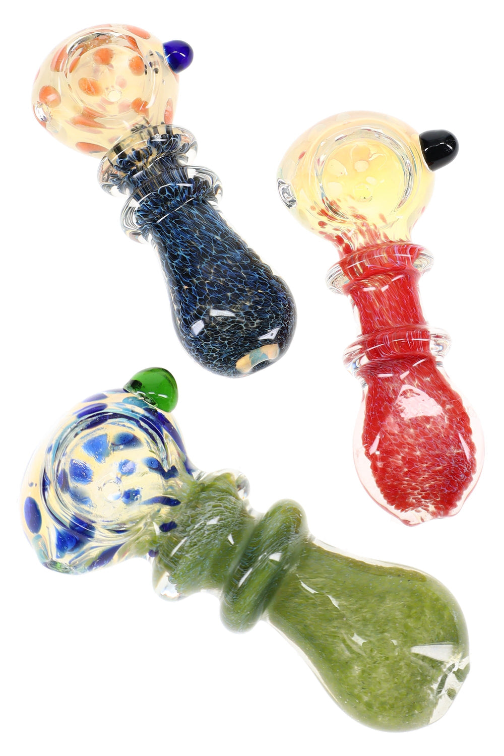 Silver-Fumed Color-Changing Dotted Spoon Pipe “Dot Pop” – 3½″ – Assorted Colors - Headshop.com