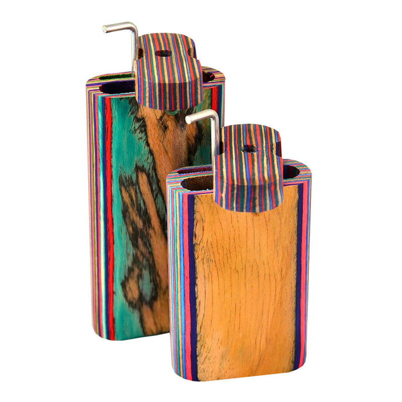 Large Multi-Colored Stripes Wood Smoke Stopper w/ Poker - Headshop.com