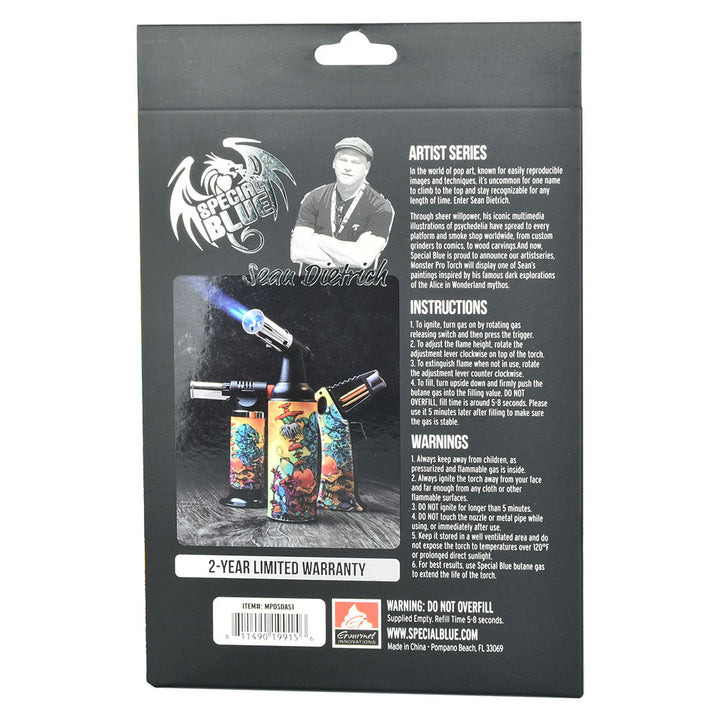 Special Blue Sean Dietrich Monster Pro Torch Lighter - 8" - Headshop.com