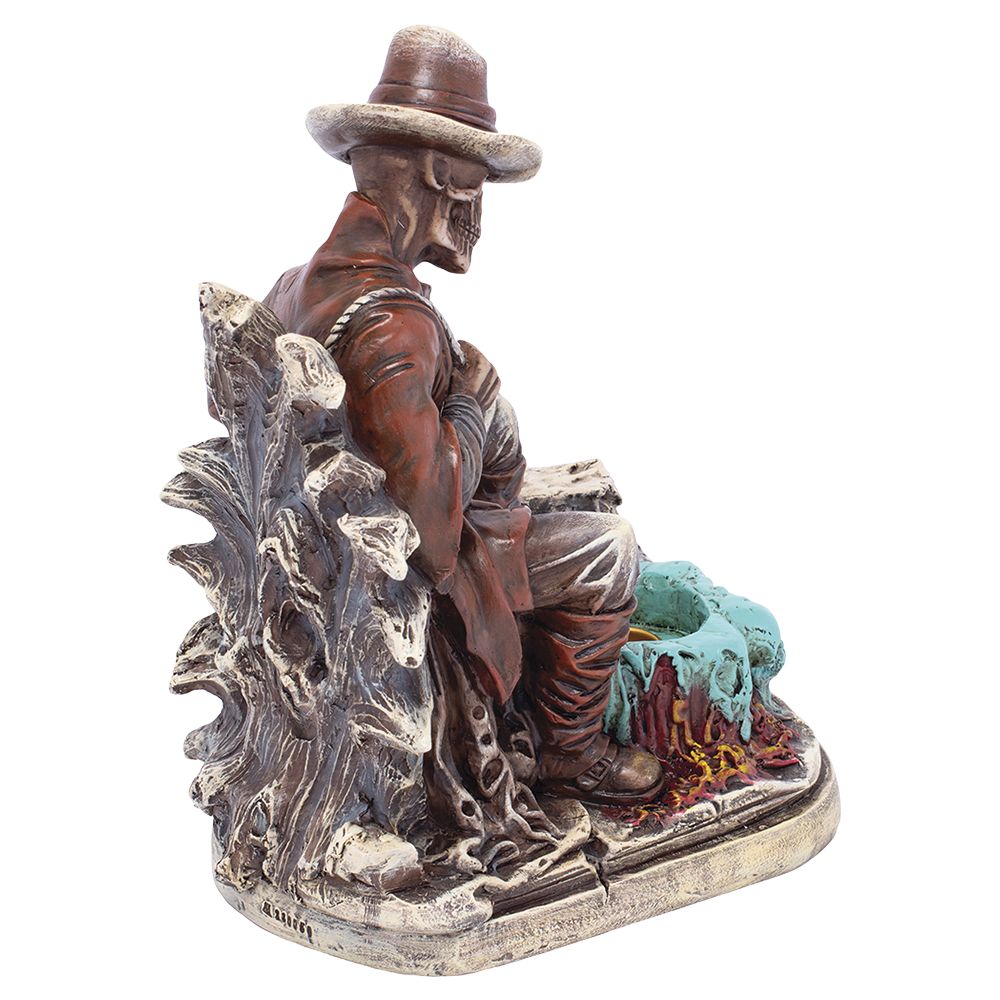 Fujima Skeleton Cowboy Polyresin Incense or Tealight Holder - 8.25" - Headshop.com