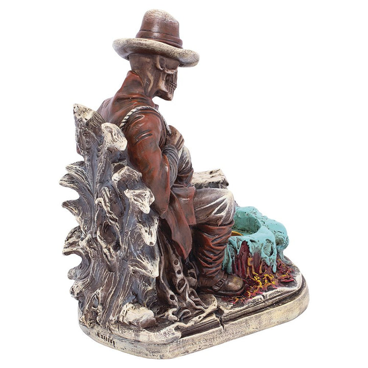 Fujima Skeleton Cowboy Polyresin Incense or Tealight Holder - 8.25" - Headshop.com