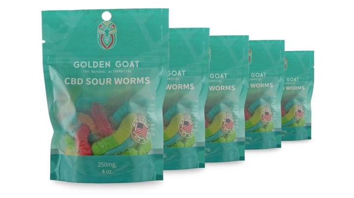 Potent CBD Infused 250MG Gummy Packs Bundles from Golden Goat - Headshop.com
