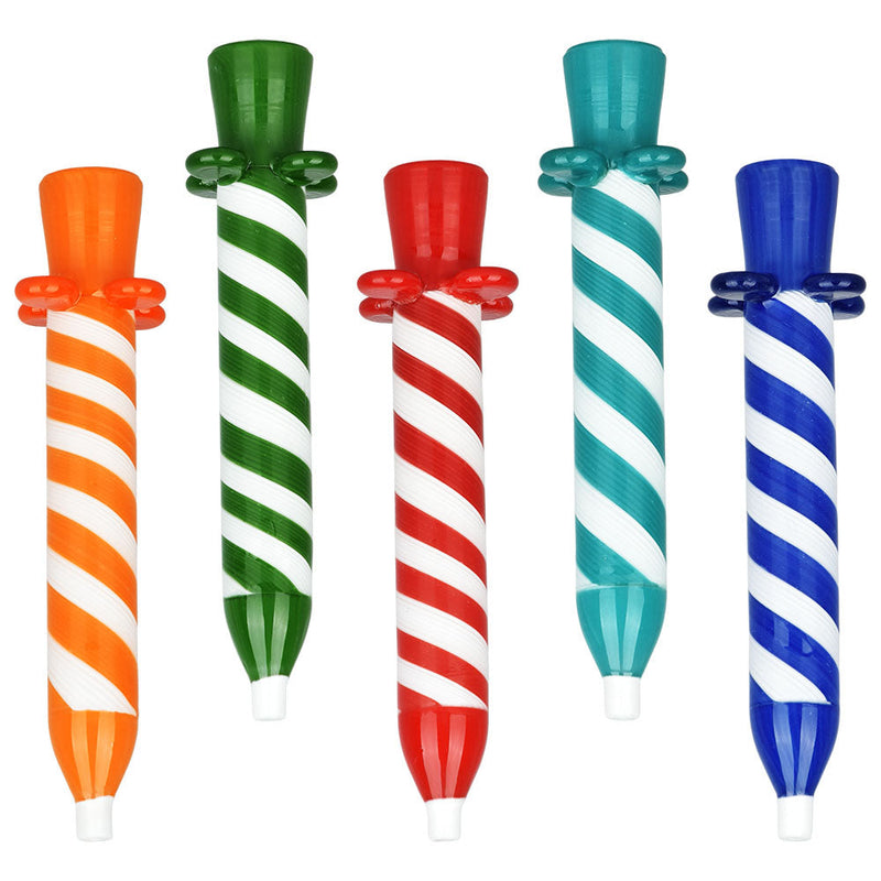 Birthday Candle Glass Chillum | 4.25" | Assorted Colors | 5pc Set - Headshop.com