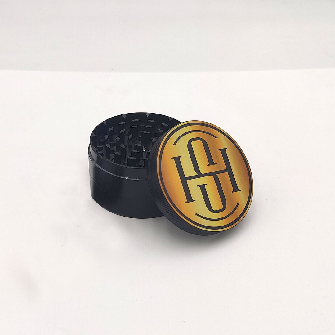 High Society - 4 PC 63mm Ceramic Teflon Coated Grinder - Gold - Headshop.com
