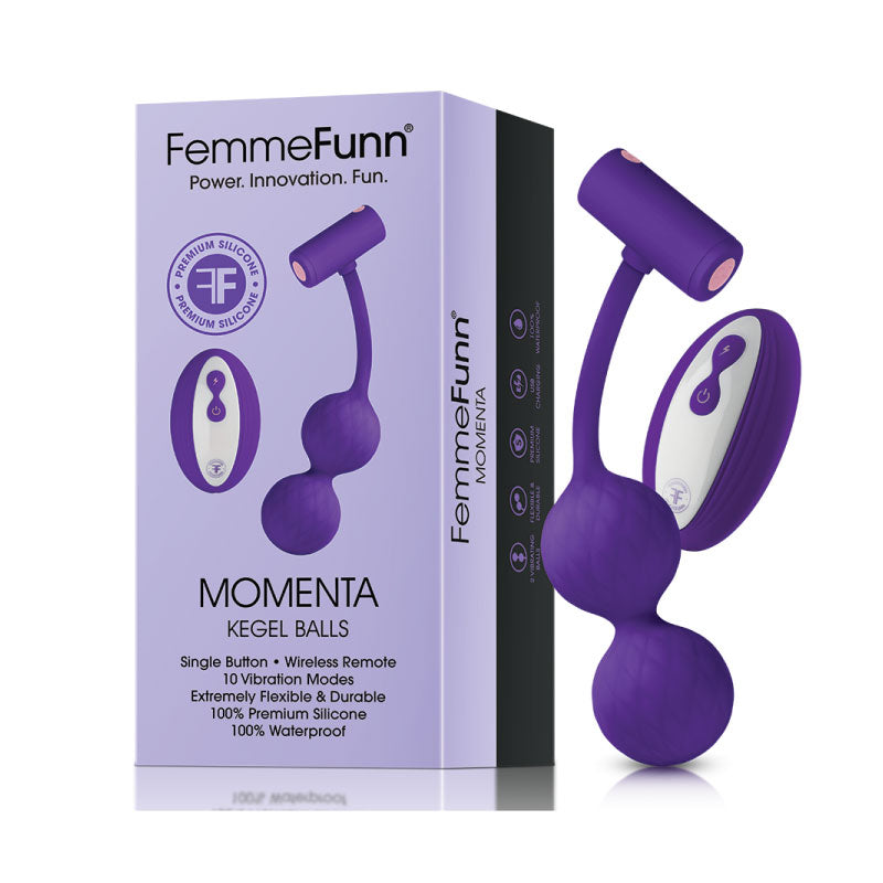 FemmeFunn Momenta Rechargeable Remote-Controlled Silicone Kegel Balls Purple - Headshop.com